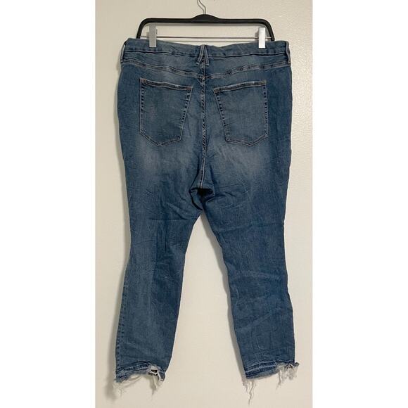 NWT Good American Good Waist Chewed Hem Distressed Jeans Plus Size 24 - Picture 2 of 10